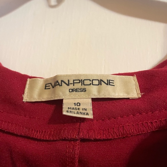 Red Evan Picone business casual dress with pockets - Picture 3 of 3